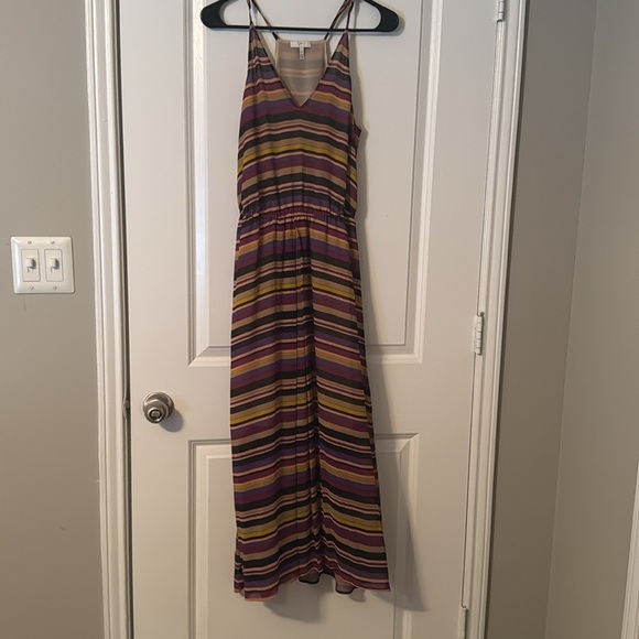 Joie Jesbelle Striped Silk V-Neck Midi/Maxi Dress, Small, Used Good Condition - Picture 3 of 4